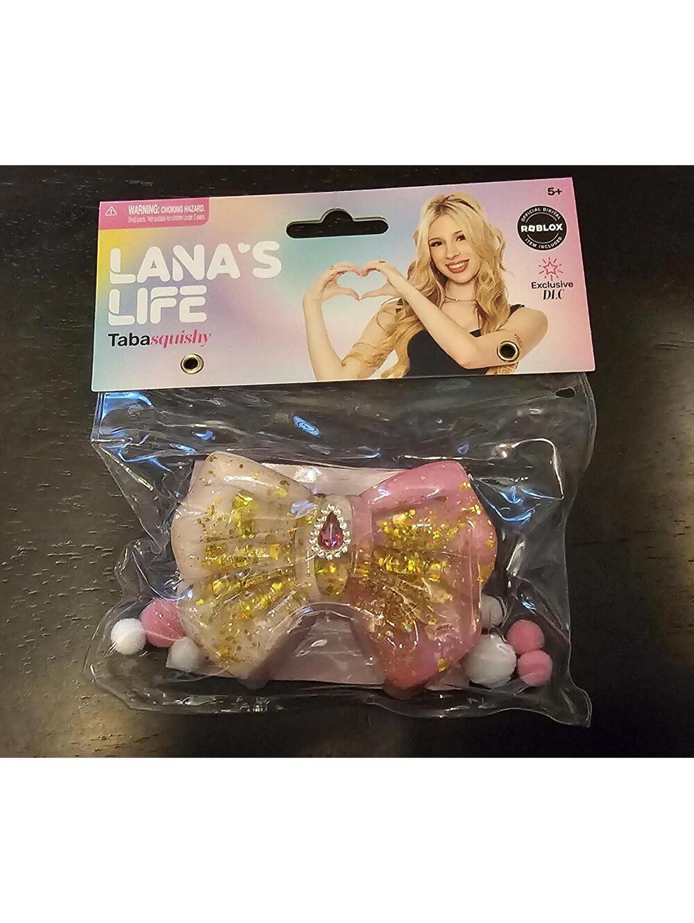 Viral Lanas life roblox squishy pink glitter bow new